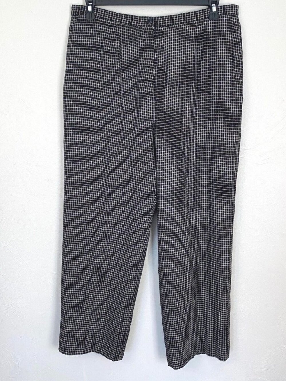 Kasper Fully Lined Dress Pants 16P black checked Rayon Office Business casual